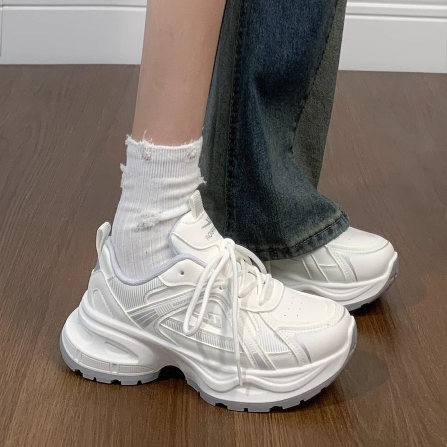 回力情侣鞋皮面老爹鞋男女小白鞋