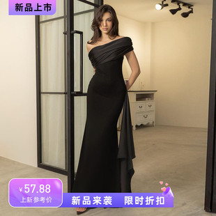 instunning 歐美一字肩连衣裙女御姐高级感长裙子晚宴年会礼服裙