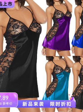 BKLD Sexy V-NecK LiNgerie Night DreSS SLeeVeLeSS LaDieS Sati