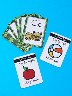 幼儿园早教儿童英语字母自然拼读图片启蒙识字认知教具单词卡片套