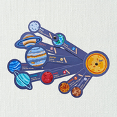 太阳系英文早教认知天文可旋转教具儿童科普玩具地理科学实验套装