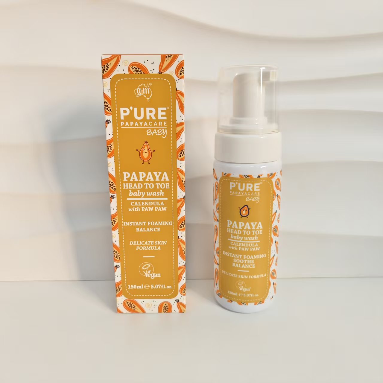 捡漏临期~到26年1月11~澳大利亚纯净番木瓜婴儿洗发沐浴泡沫150ml