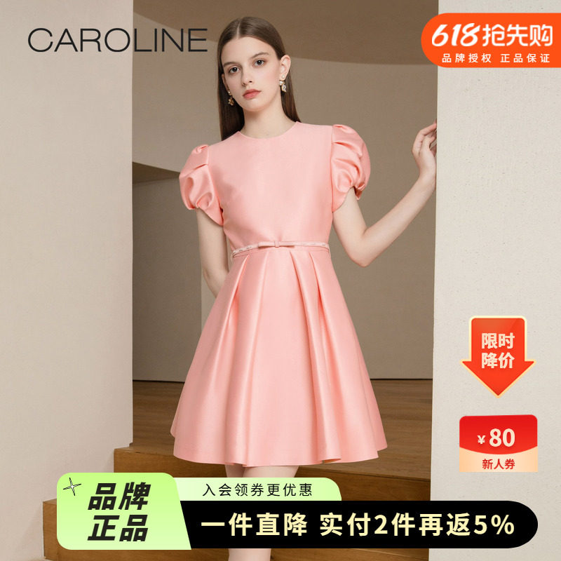 CAROLINE2023甜美泡泡袖连衣裙