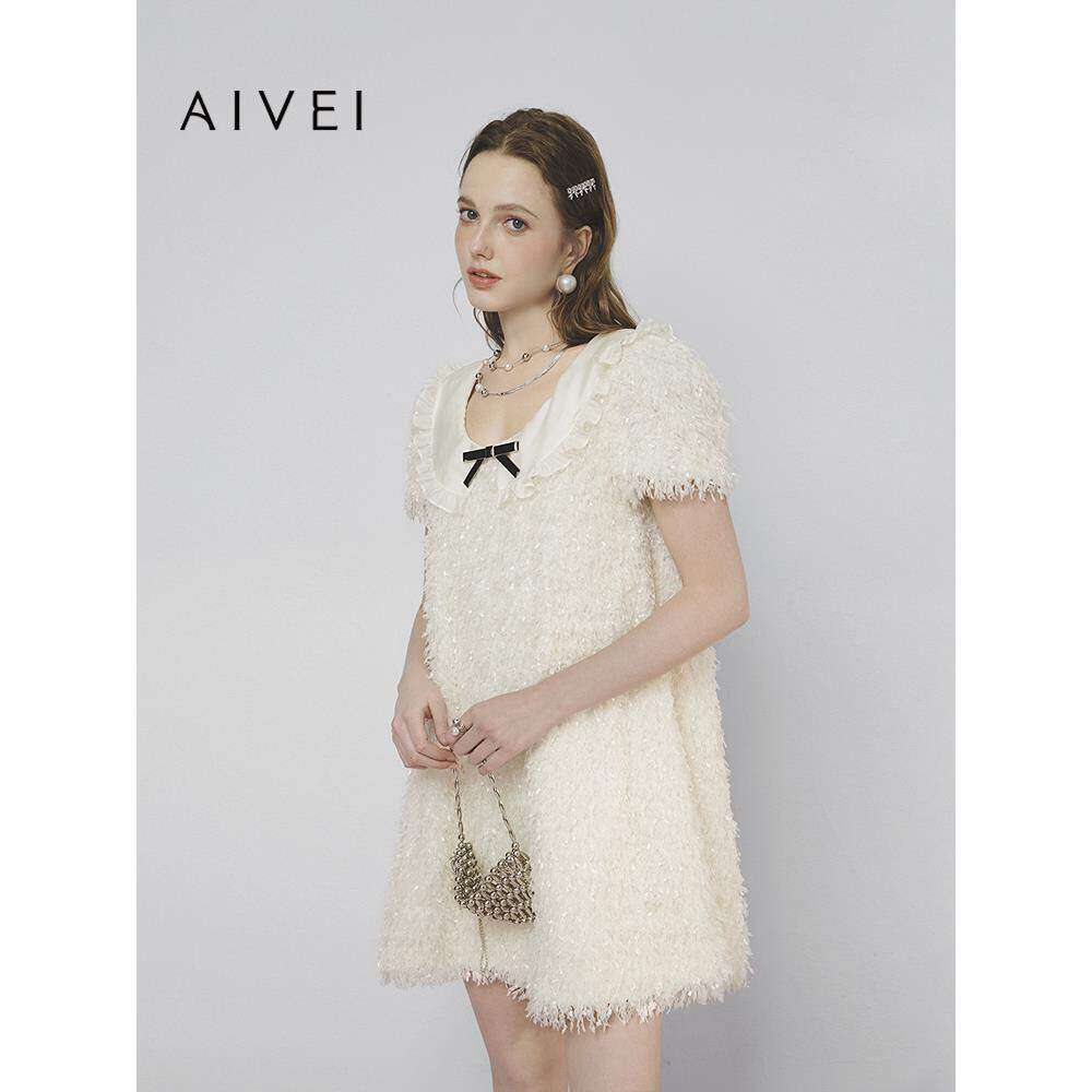 AIVEI欣贺艾薇2025春季成年礼奶呼呼派对礼服流苏连衣裙S711802A