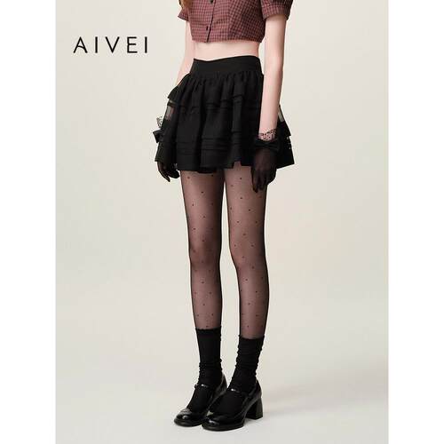 AIVEI欣贺艾薇2026夏季新少女甜美芭蕾风高腰蓬蓬裙短裙XSV3Q03A
