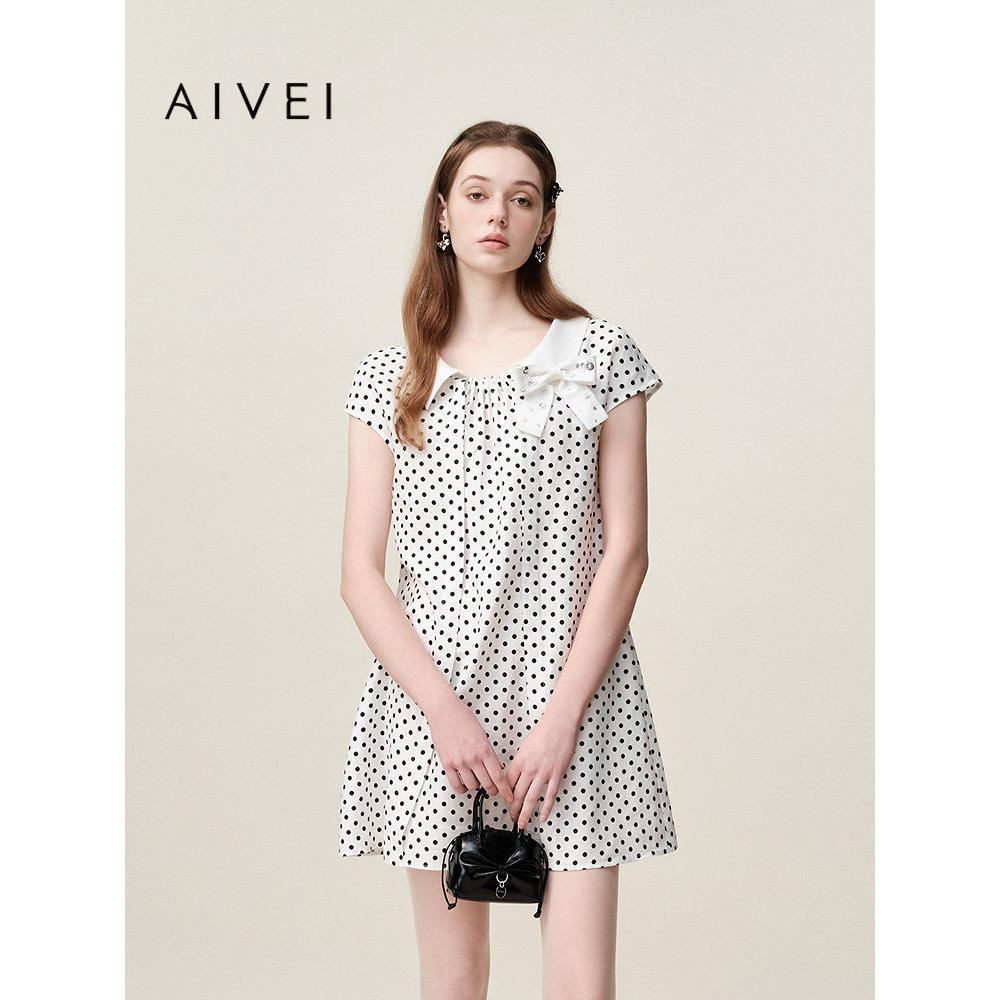 AIVEI欣贺艾薇2026夏季新日系知性气质通勤宽松连衣裙XSV3L07A