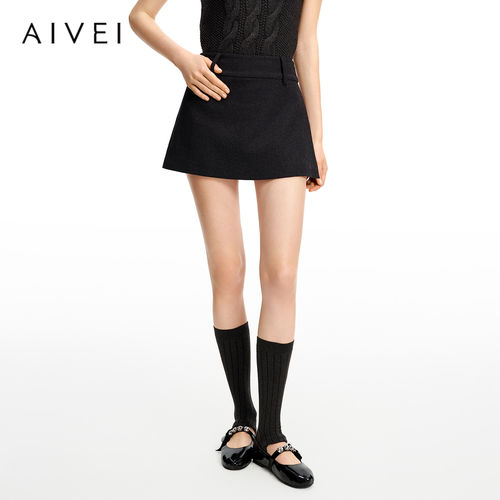 AIVEI欣贺艾薇2026秋季美式复古高街高腰A字包臀裙裤短裤ESV4Q01B