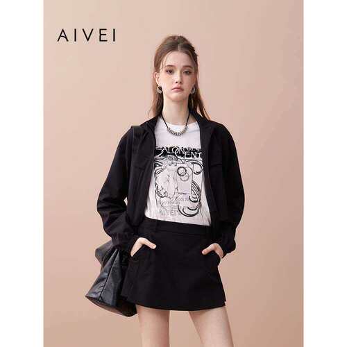 AIVEI欣贺艾薇2025秋季新高街运动休闲小个子夹克短外套XRV5W17B