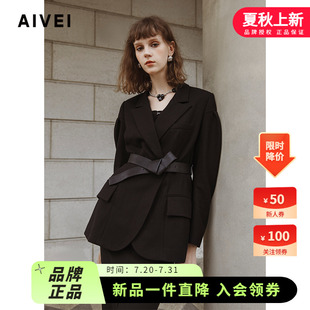氣場(chǎng)大女主廓形寬肩西裝 AIVEI欣賀艾薇2024冬季 外套R(shí)761301B