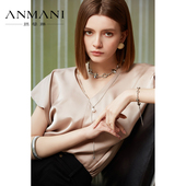 ANMANI恩曼琳24夏季 EANEBA35 套头衬衫 新款 都市通勤简约V领花苞袖