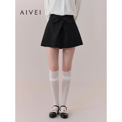 AIVEI欣贺艾薇2026春夏新蝴蝶结A字裙小个子减龄半身裙XSV1Q03S