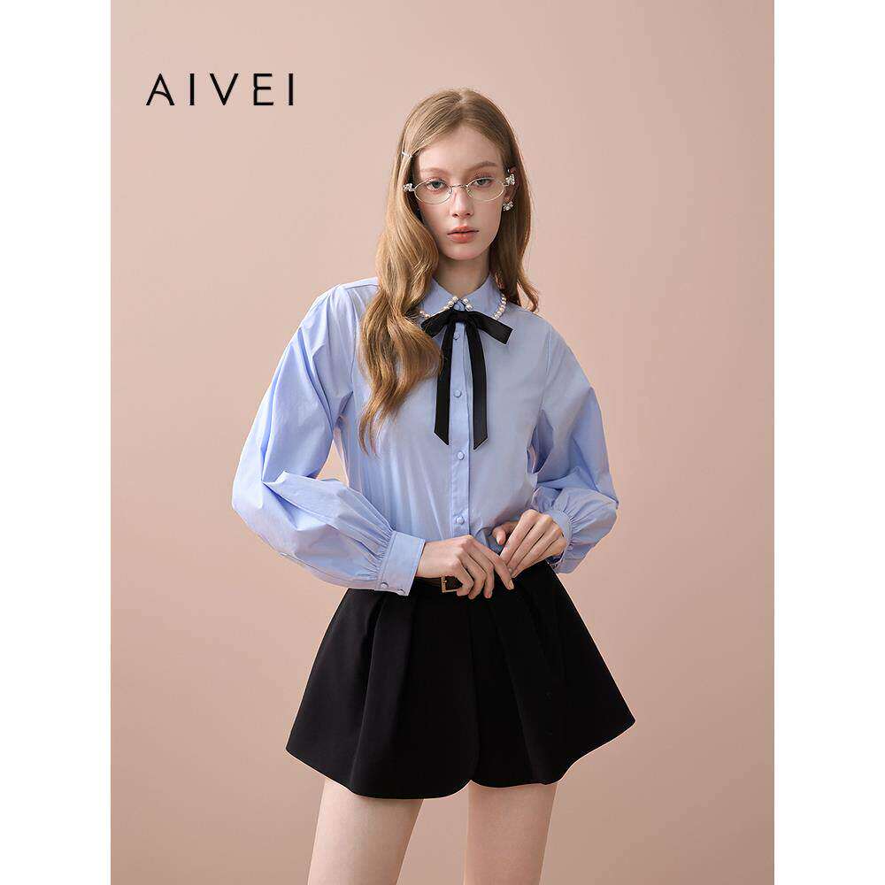 AIVEI欣贺艾薇2025秋季新学院奶乖温柔风衬衫XRV4C04A