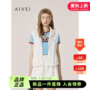新復(fù)古美式 AIVEI欣賀艾薇 商場同款 夏季 辣妹字母截短T恤Q721901C