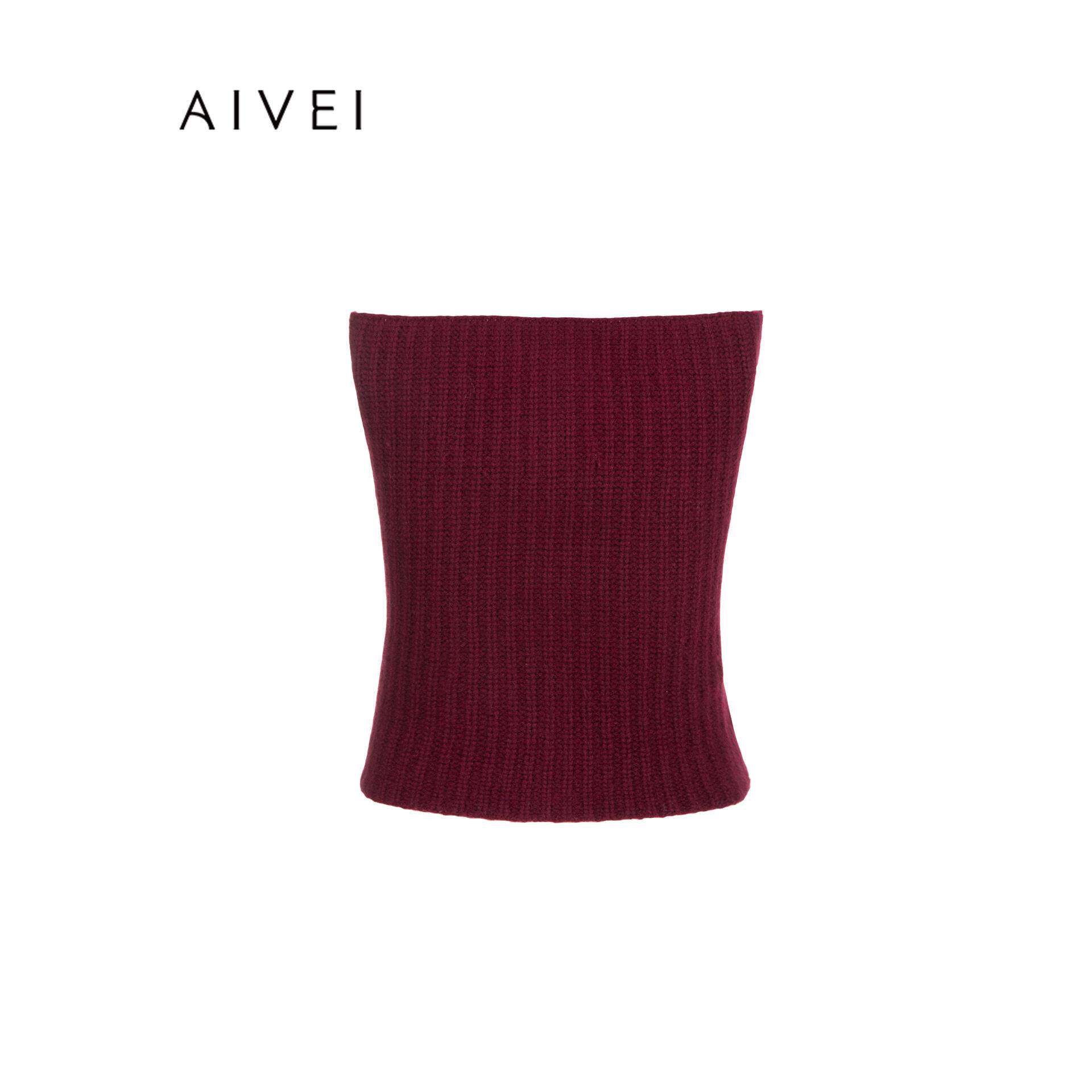 AIVEI欣贺艾薇2025冬季新洋气叠穿含山羊绒抹胸针织衫XRV7N04B