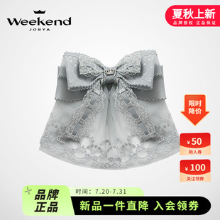 新款 卓雅周末2024秋季 浪漫蕾絲皇冠緞帶蝴蝶結(jié)發(fā)夾發(fā)飾Q2480510