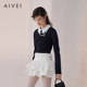 AIVEI欣贺艾薇2026春季 XSV1M19B 新奶呼呼减龄可爱风花边领针织衫