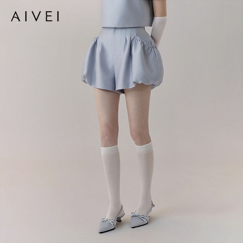 AIVEI欣贺艾薇2026春季新少女小香罗莉塔遮胯阔腿短裤XSV1Y04B