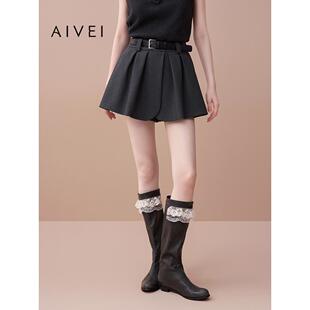 AIVEI欣贺艾薇2025秋季 XRV5Y05B 新学院小个子立裁蓬蓬A字阔腿短裤