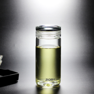 高级水晶玻璃盖单层高硼硅玻璃杯透明加厚水杯子办公泡茶杯子带盖