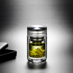 钛盖迷你单双层玻璃杯男女士喝水小杯子高级感轻奢耐热咖啡高颜值