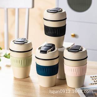 咖啡杯真陶瓷内胆保温杯式随行杯带盖纯300ml小巧小容量吸管