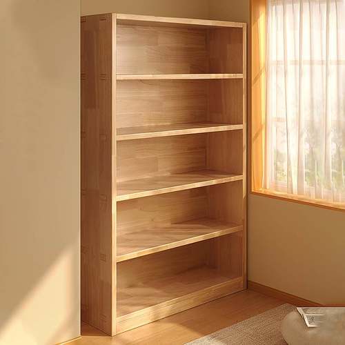 实木书架落地置物架一体靠墙柜子储物柜儿童学生家用收纳柜书柜