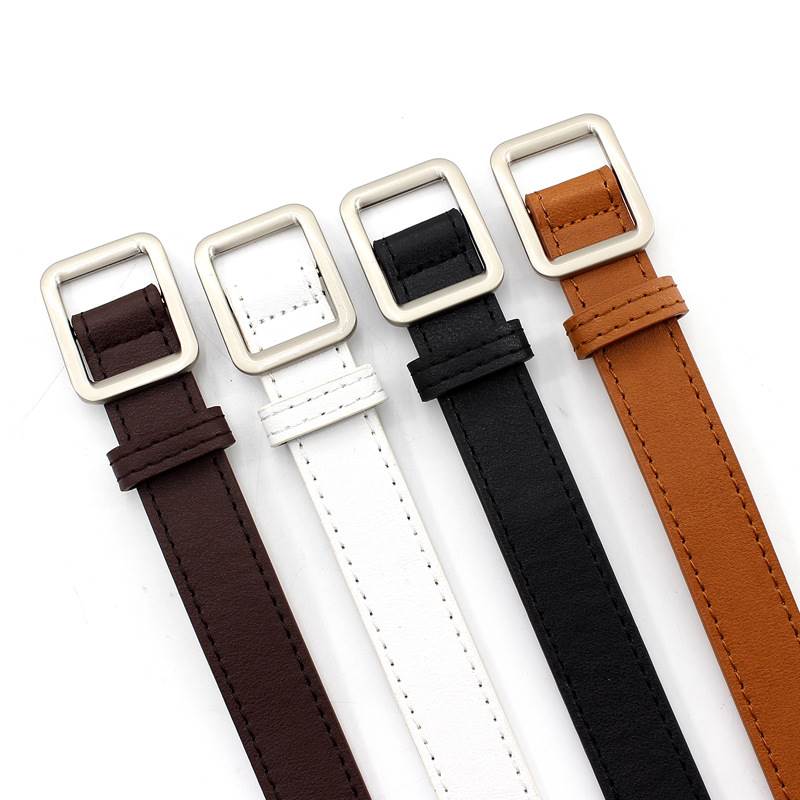 设计感免打孔皮带女韩版小众ins风牛仔裤女士腰带细装饰黑色裤带