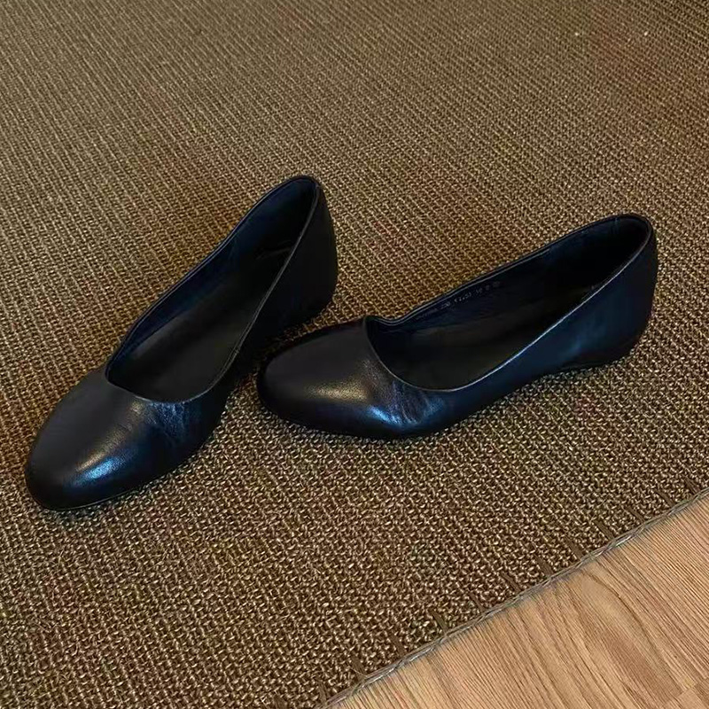 采采乐希内增高圆头浅口单鞋女