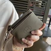 头层牛皮小包零钱包女2025新款 迷你真皮便携硬币包钥匙口红收纳包