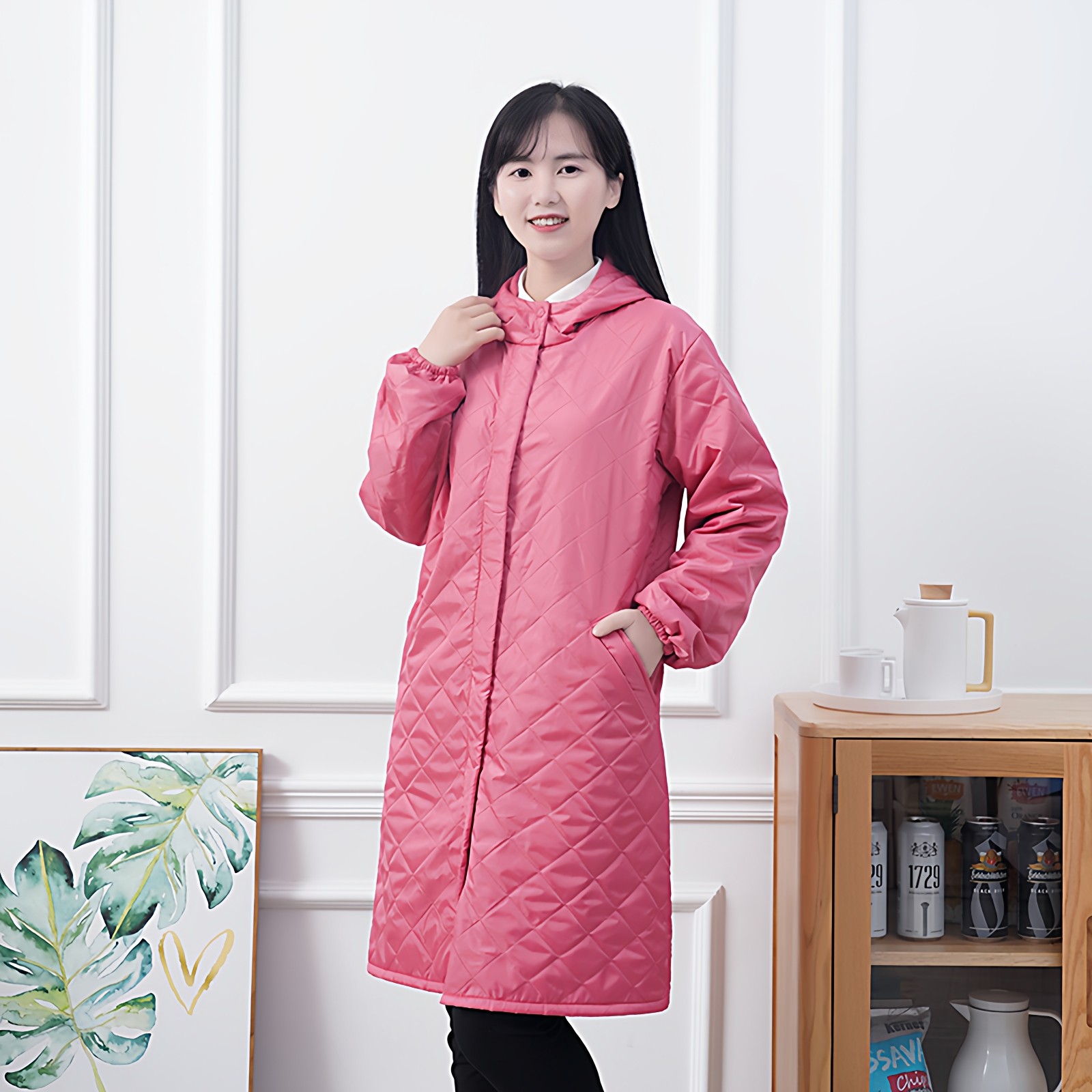 加绒长袖围裙韩女家用厨房加长防污外套大人工作服男保暖罩衣秋冬,家庭/个人清洁工具,围裙,淘宝优惠券,粉丝福利购,淘宝优惠卷