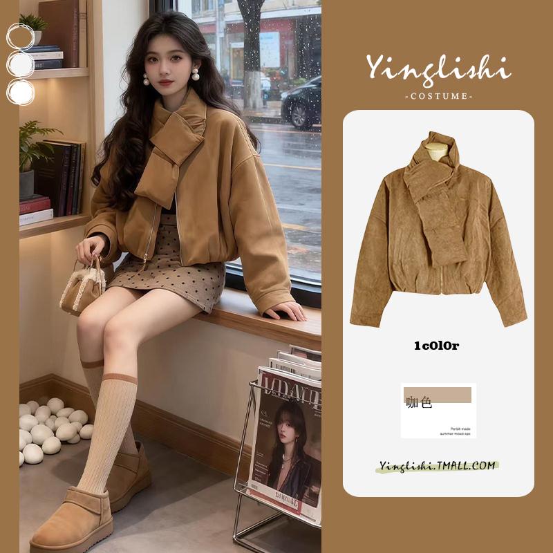 巨好看的深秋初冬棉服女2025新款独特漂亮小香风复古短款外套开衫