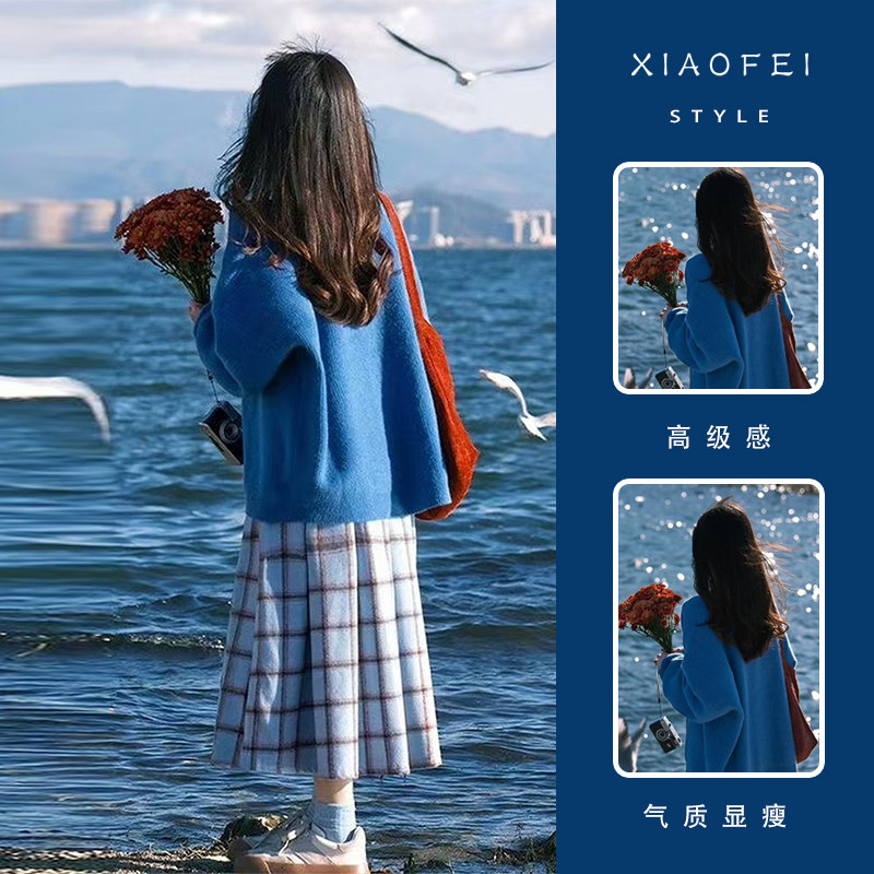 早初秋季女装2025穿搭配一整套时尚超火ootd毛衣半身裙子两件套装