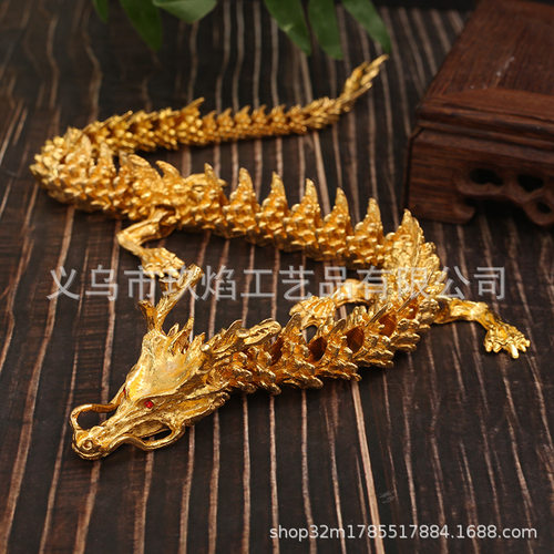 新款创意关节可活动中国龙盘龙摆件手把件绕手装饰品小摆件