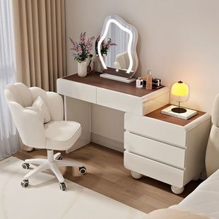 新款法式奶油风卧室家居梳妆台轻奢梳妆台收纳主卧室梳妆台现代风