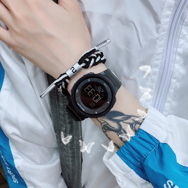 手表男潮流防水黑科技初高中学生儿童女ins风简约气质运动电子表