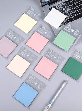PET透明便利贴 备忘录 报示贴 MENO记事贴 A6护色透明莫兰迪N次贴