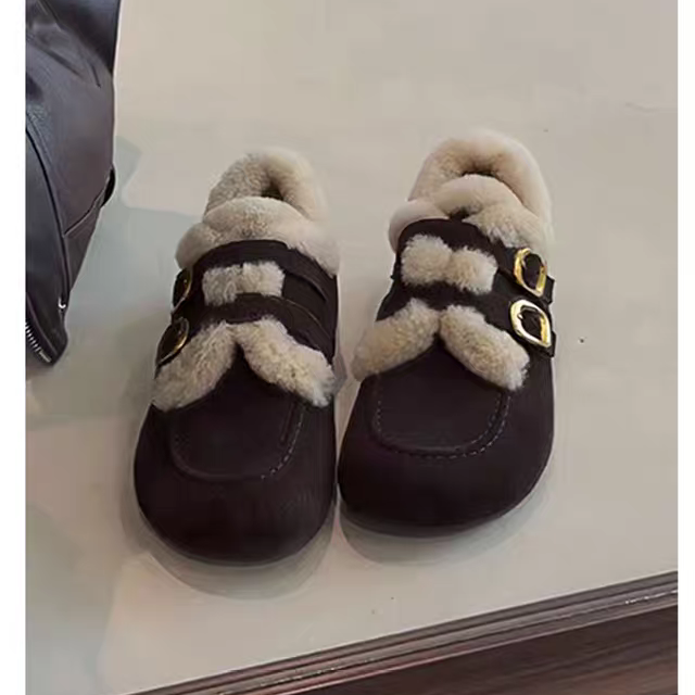 牛皮~圆头加绒保暖勃肯鞋