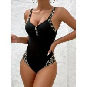 拼色挂脖交叉带分体比基尼Halter cross strap two-piece bikini