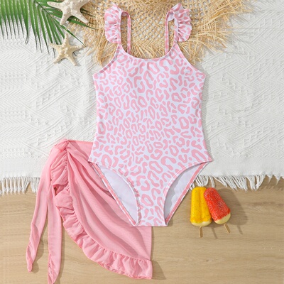 Kids' Two-Piece Bikini Swimwear中大童连体纱裙两件套女童泳装