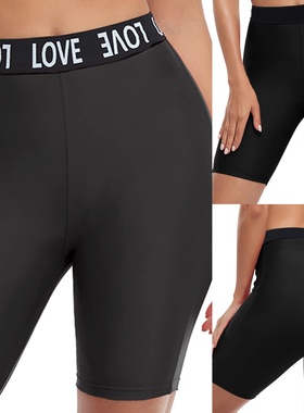 Plus-Size High-Waisted Swim Trunks大码收腹提臀裤高腰薄款泳裤