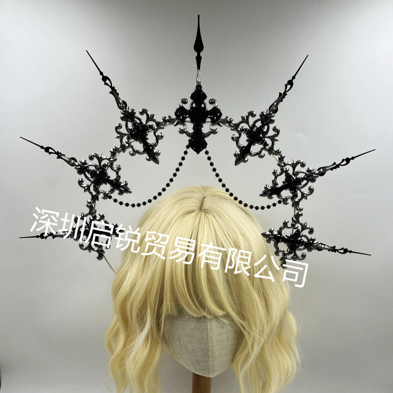 热销lolita圣母光环发饰洛丽塔巴洛克皇冠bnt发箍黑暗哥特式风格