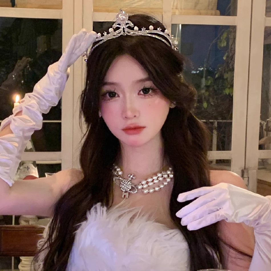 公主皇冠礼服配饰冠生日快乐成年头饰珍珠项链女神十八岁发箍子