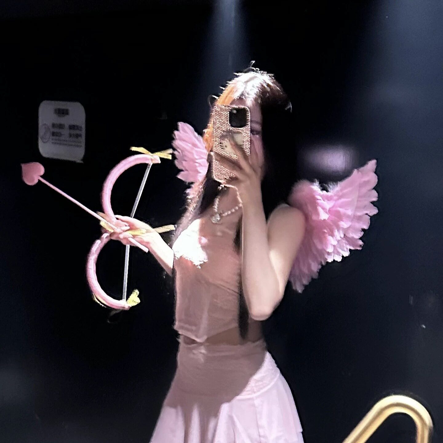 爱神降临丘比特天使粉色羽毛翅膀万圣节cos晚会派对装扮拍照道具