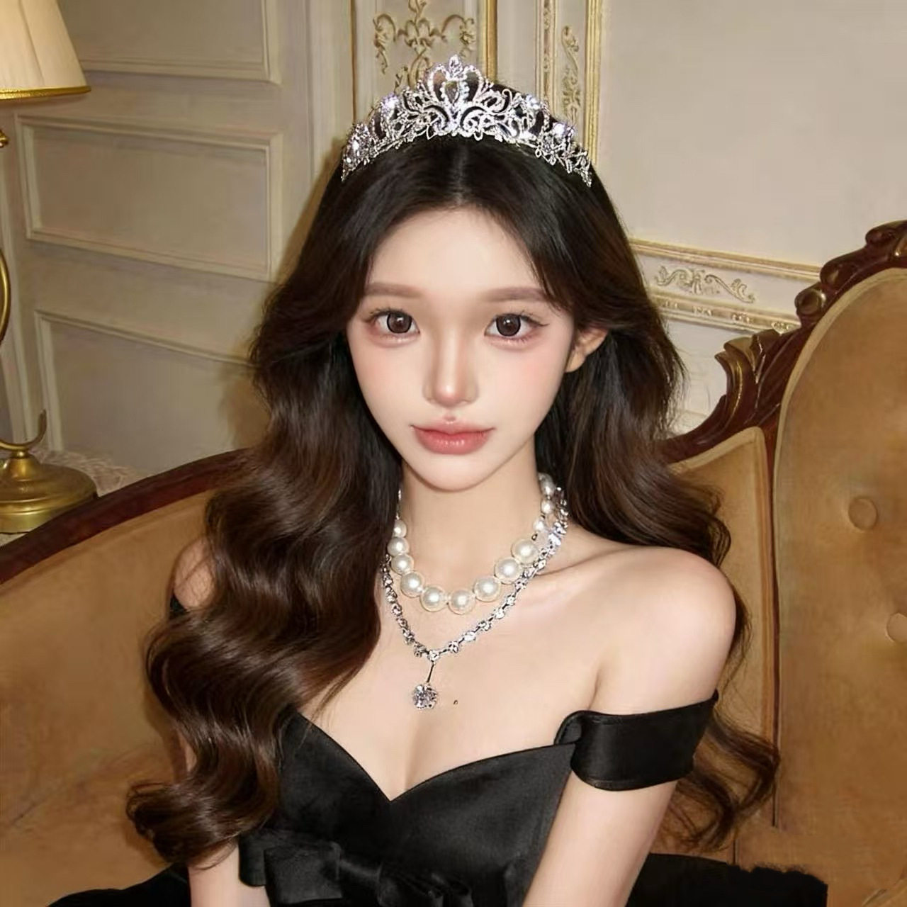 公主水晶皇冠头饰女十八岁成人礼生日女神发箍感新娘冠发饰