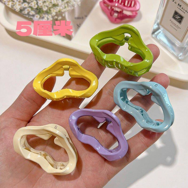 奶油糖果色抓夹气质云朵简约盘发夹女小号刘海夹多巴胺穿搭发饰品