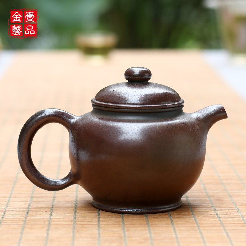 200ml建水紫陶茶壶紫陶壶柴烧壶功夫茶壶陈朝超/柴烧匏尊壶K33
