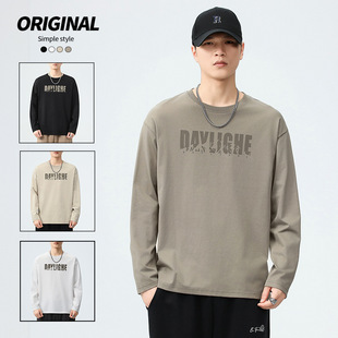 男士 打底衫 长袖 穿搭男款 潮牌男生卫衣服 T恤春秋宽松春季 2025新款