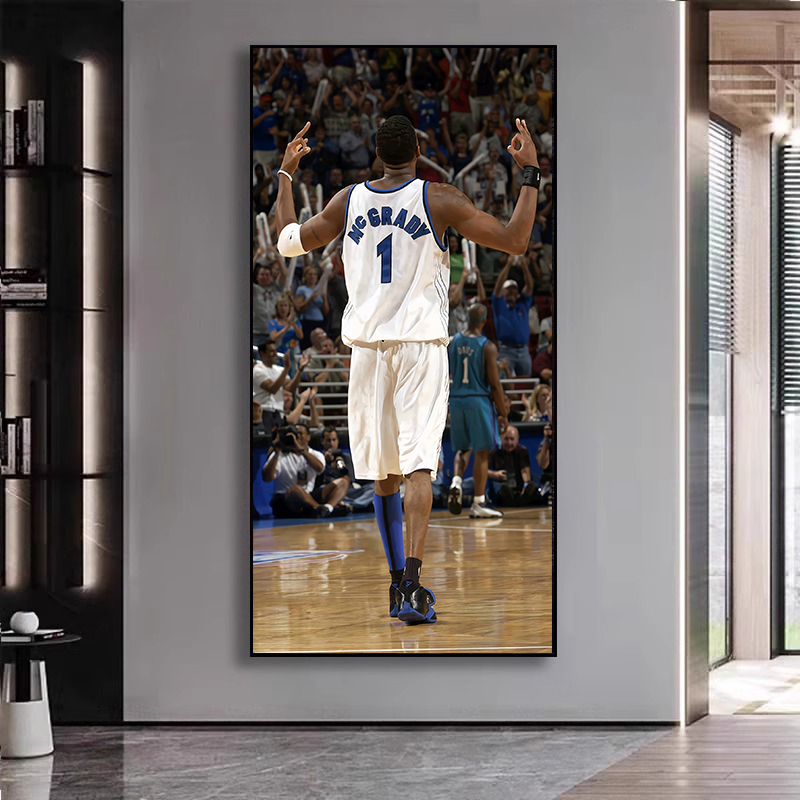 NBA麦迪挂画篮球明星周边装饰画篮球馆墙面壁画男生卧室玄关画