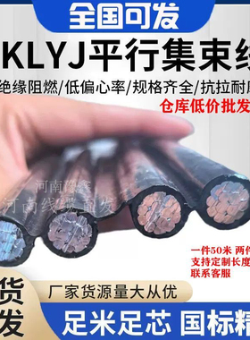 四芯铝线4芯平行线集束线三相4四线16/25/35/50平方集束线电缆线