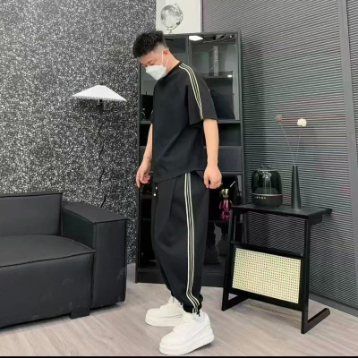 2025新款男士休闲套装时尚百搭宽松卫衣卫裤两件套潮流帅气FJ8867